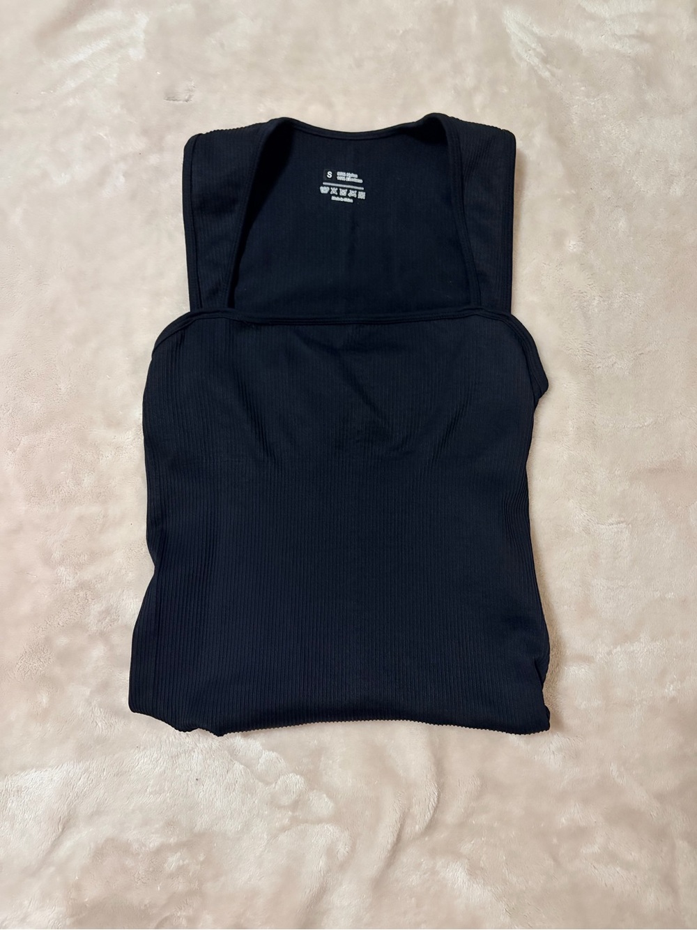 ASOS Black Ribbed Square-Neck Tank